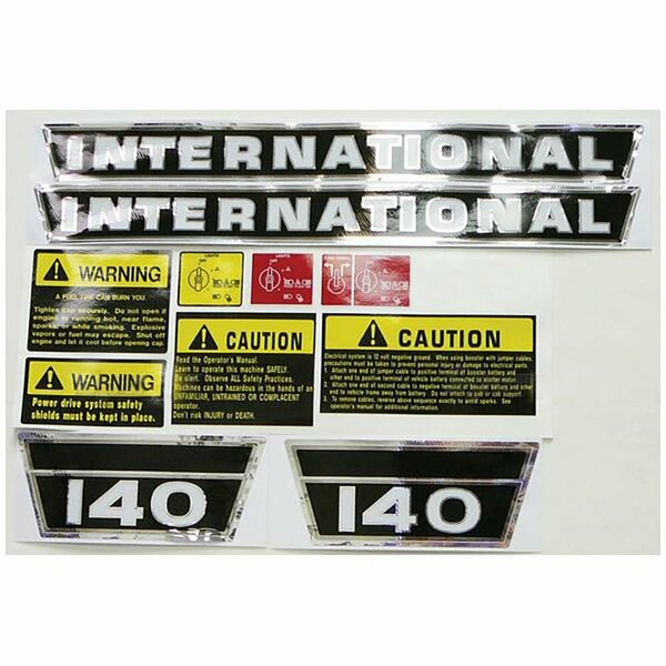 Aftermarket New Decal Kit Made Fits Case-IH International Harvester Tractor Model 140 70721